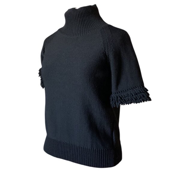 VALENTINO RED - Black Turtleneck Sweater short sleeves - Large - Picture 2 of 10